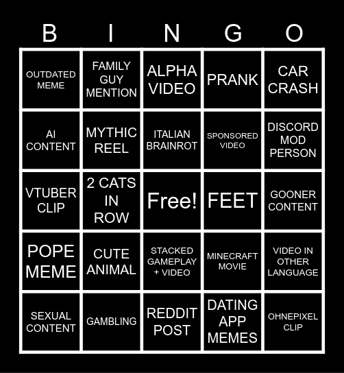 REELS BINGO Card