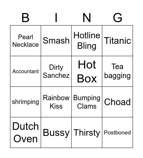 Solvang Bitchezzz Bingo Card