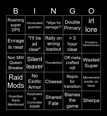 LFG BINGO Card