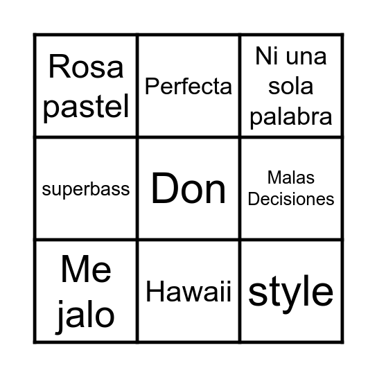 BINGO MUSICAL Bingo Card