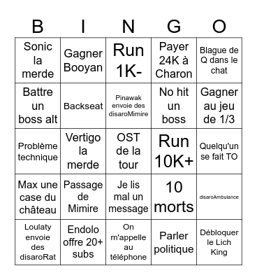 STREAM 24 ANS Bingo Card
