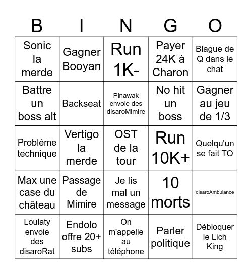 STREAM 24 ANS Bingo Card