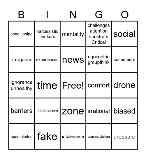 BING-IT ON! Bingo Card