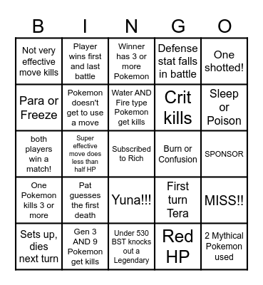 Then we fight bingo Rich All 3 Bingo Card