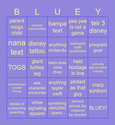 Disney Bingo Card