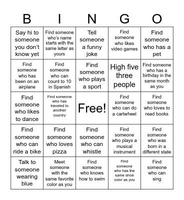 D.O.C  BINGO Card