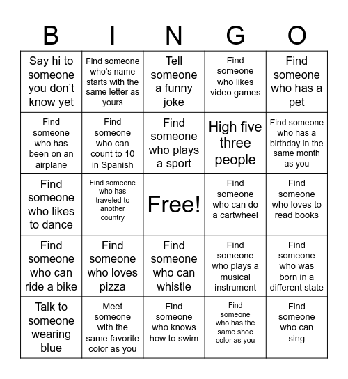 D.O.C  BINGO Card