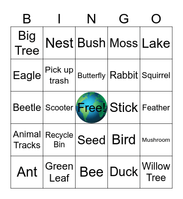 Earth Day BINGO Card