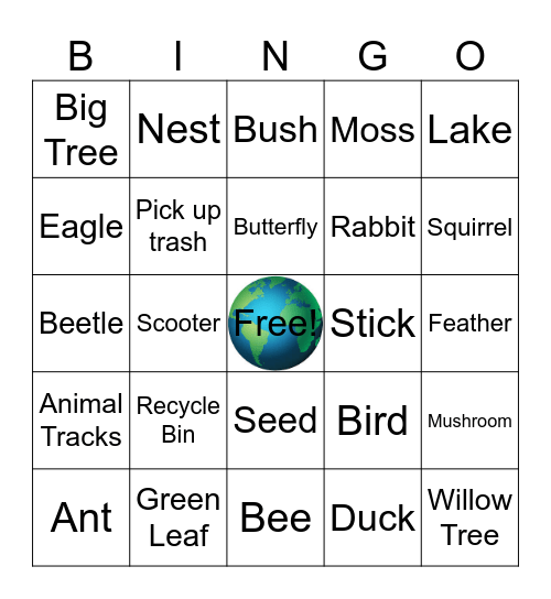 Earth Day BINGO Card