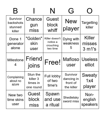 Two Time Bingo Card