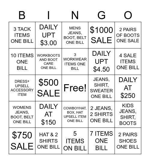 LAMMLES Bingo Card