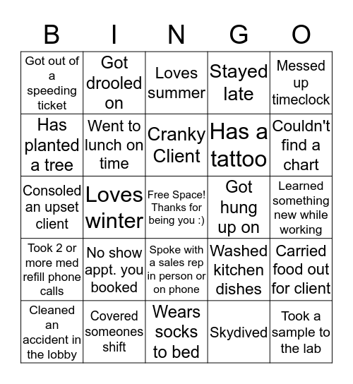 Happy Staff Appreciation Week!!! Bingo Card