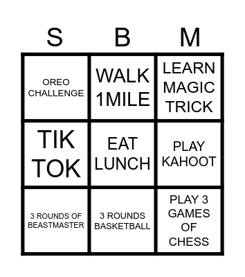 S.U.P.E.R. SATURDAY Bingo Card