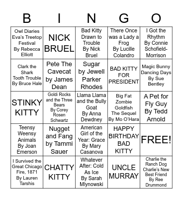 Book Fair Bingo Card