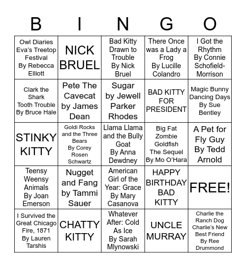 Book Fair Bingo Card