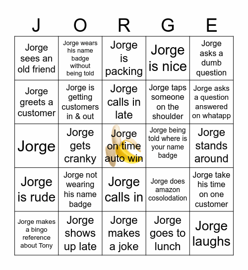jorge work Bingo Card