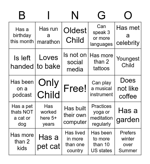 Howdy Human Bingo Card