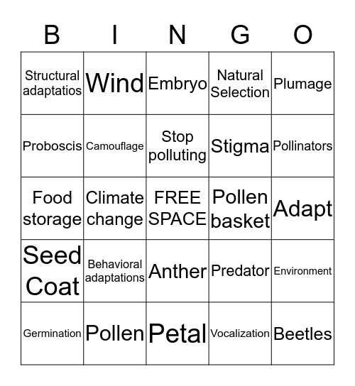 UNIT 1 Bingo Card