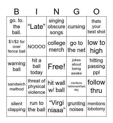 Richahd Bingo Card