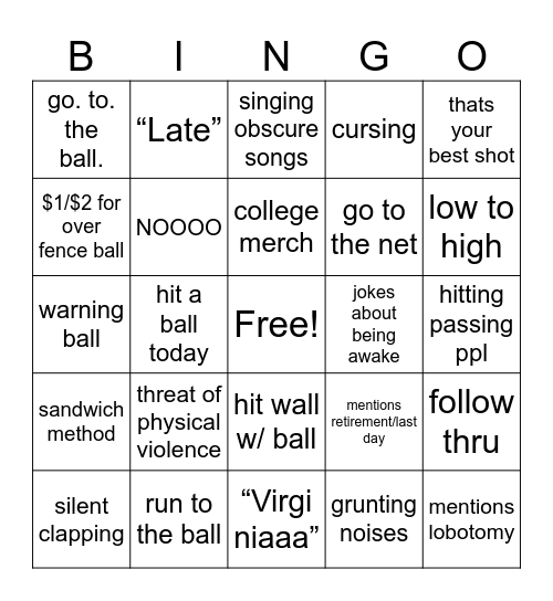 Richahd Bingo Card