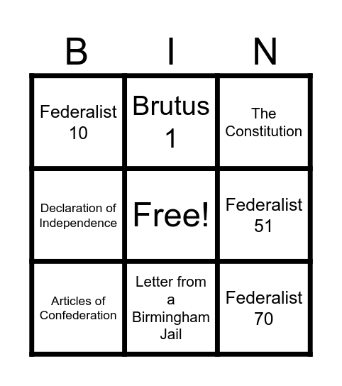 AP GoPo Required Documents Bingo Card