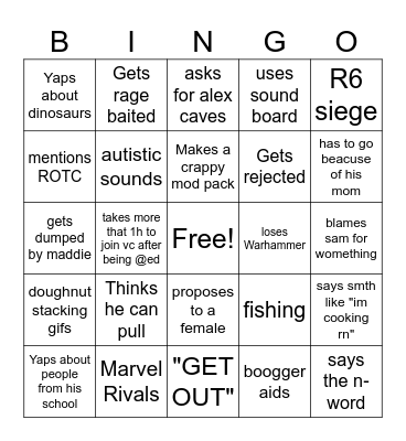 BRANDON Bingo Card