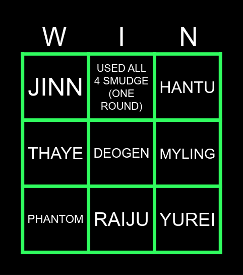 Chaappers TRIAL Bingo Card