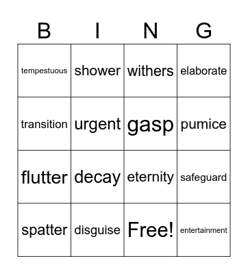 Unit 4, 5, and 6 Bingo Card
