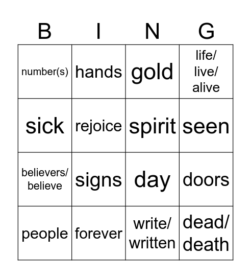 Divine Mercy Sunday year C Bingo Card