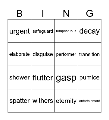 Oxford 6: Units 4, 5, and 6 Bingo Card