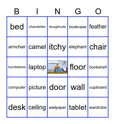 Room Items Bingo Card