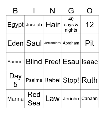 OT BIBLE BINGO Card