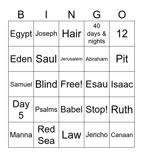 OT BIBLE BINGO Card