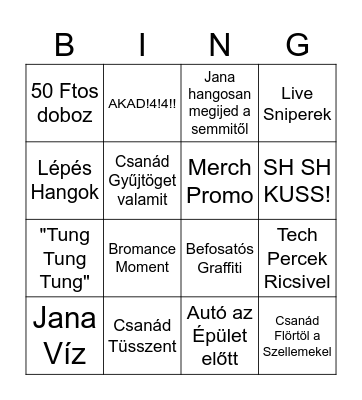 Para live Bingo Card