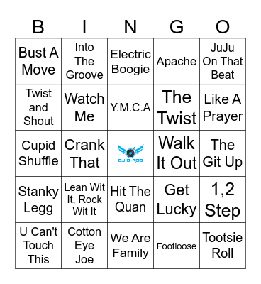 Dancing Songs Bingo Card