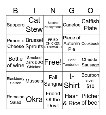 BUXTON BINGO Card