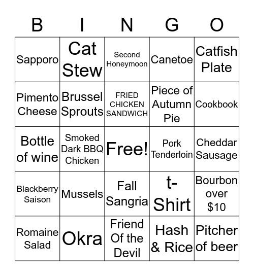 BUXTON BINGO Card