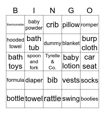 Tyrelle & Co. Bingo Card