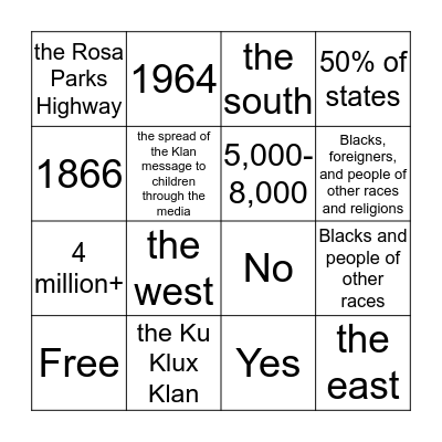 KKK Bingo! Bingo Card