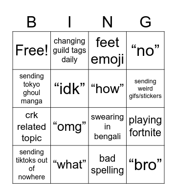 BINGO Card
