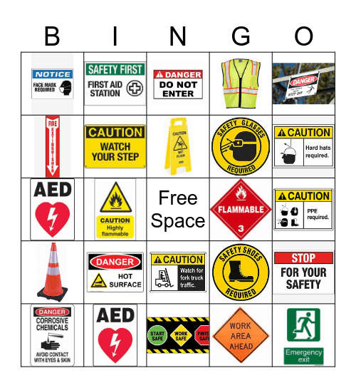 Safety at Work Bingo Card