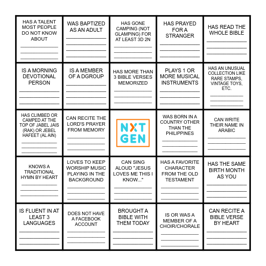 FIND SOMEONE WHO... Bingo Card