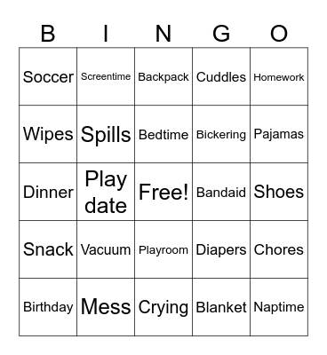 Mother’s Day Bingo Card