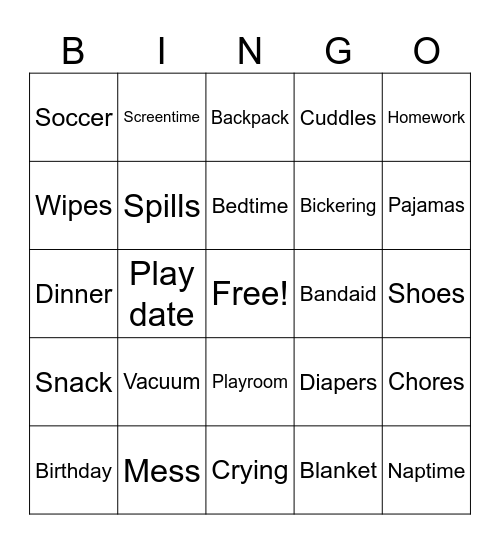 Mother’s Day Bingo Card