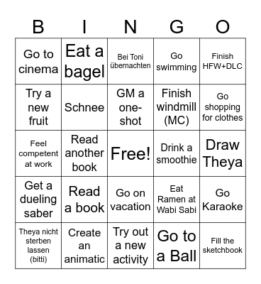 2025 Bingo Card