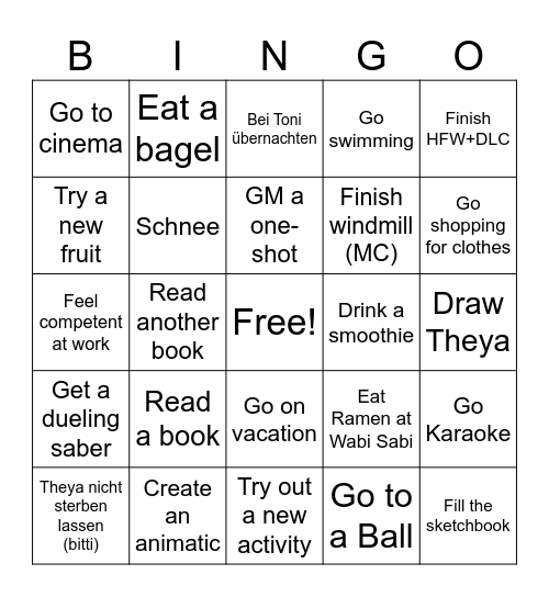 2025 Bingo Card