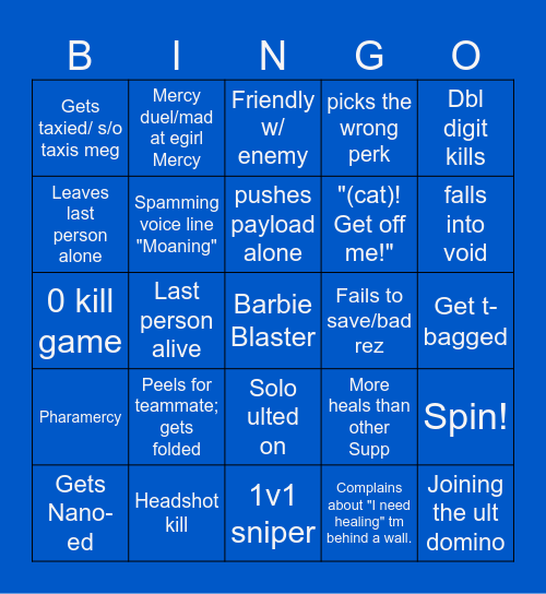 Overwatch Bingo Card