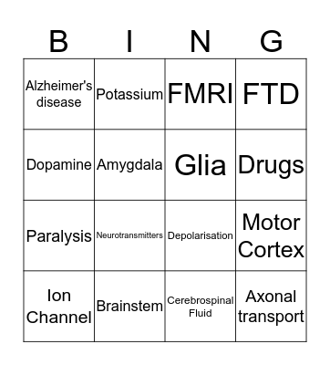 NDCN Student Club Bingo Card