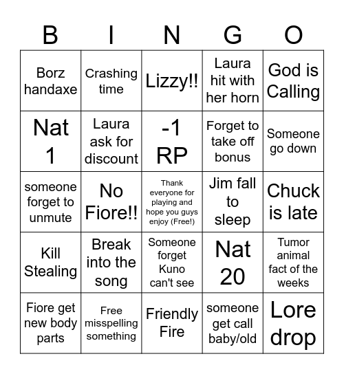 Dragonia MoSM Bingo Card