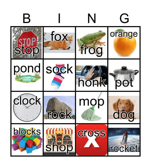 Letter O Bingo Card